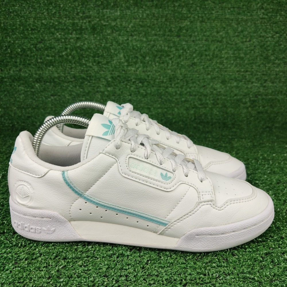 Adidas Sneakers Womens 8 White Continental 80 GZ8689 Low Top Leather Mint Green
